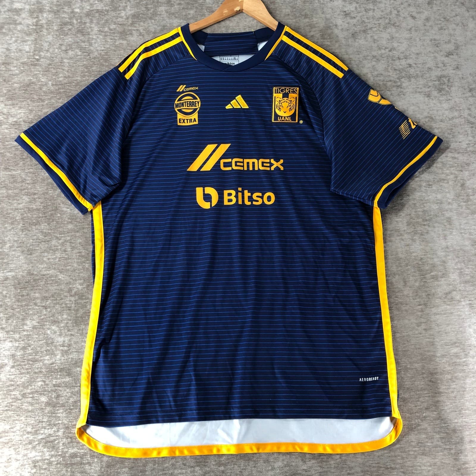 Adidas 23/24 Tigres UANL Men's Soccer Jersey Pullover Blue Size 3XL