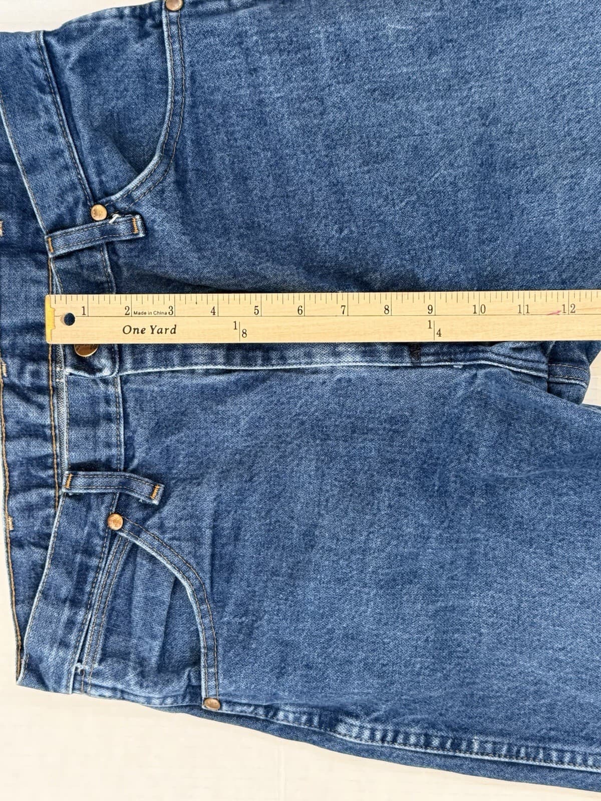 Vintage Wrangler 13MWZ Jeans 32x38 Blue Cowboy Cut High Rise Straight Leg Denim thumbnail 5