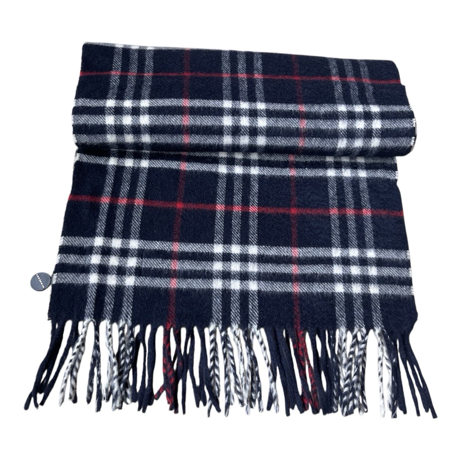 Burberry Nova Check New Without Tags Navy Cashmere Scarf