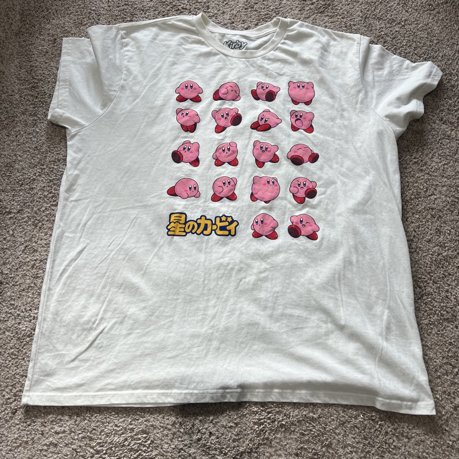 Nintendo Kirby Faces off White Pink 3 XL Unisex  T-Shirt