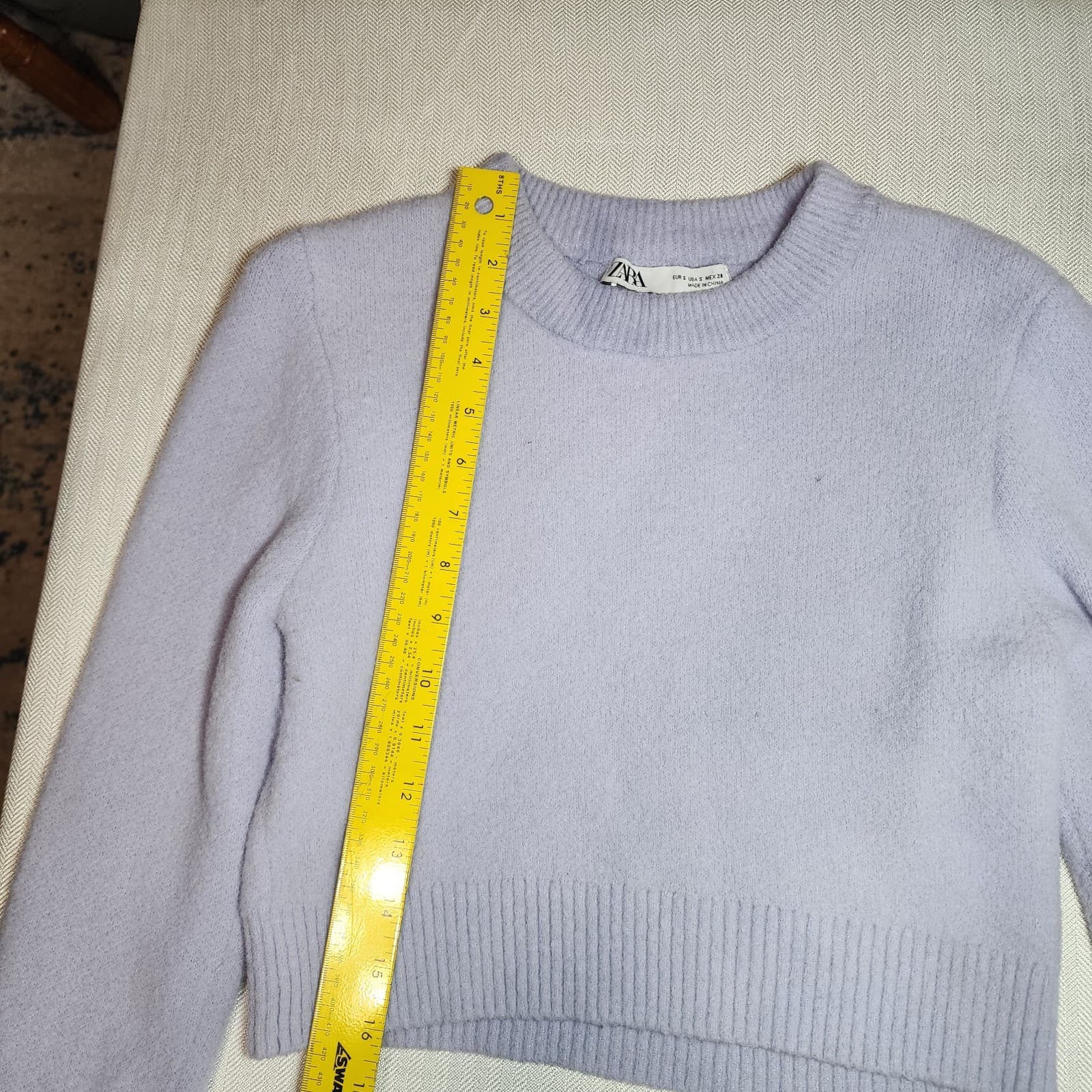 WOMENSLight Purple Zara Sweater Super Soft Cozy Cropped Pullover Size S Lavender thumbnail 3