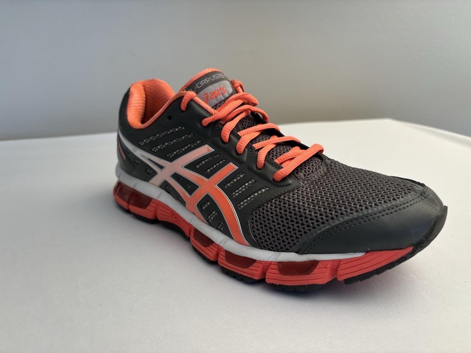 ASICS GEL-Cirrus33 Men's Gray Orange Mesh Lace Up Running Sneakers Low Top thumbnail 2