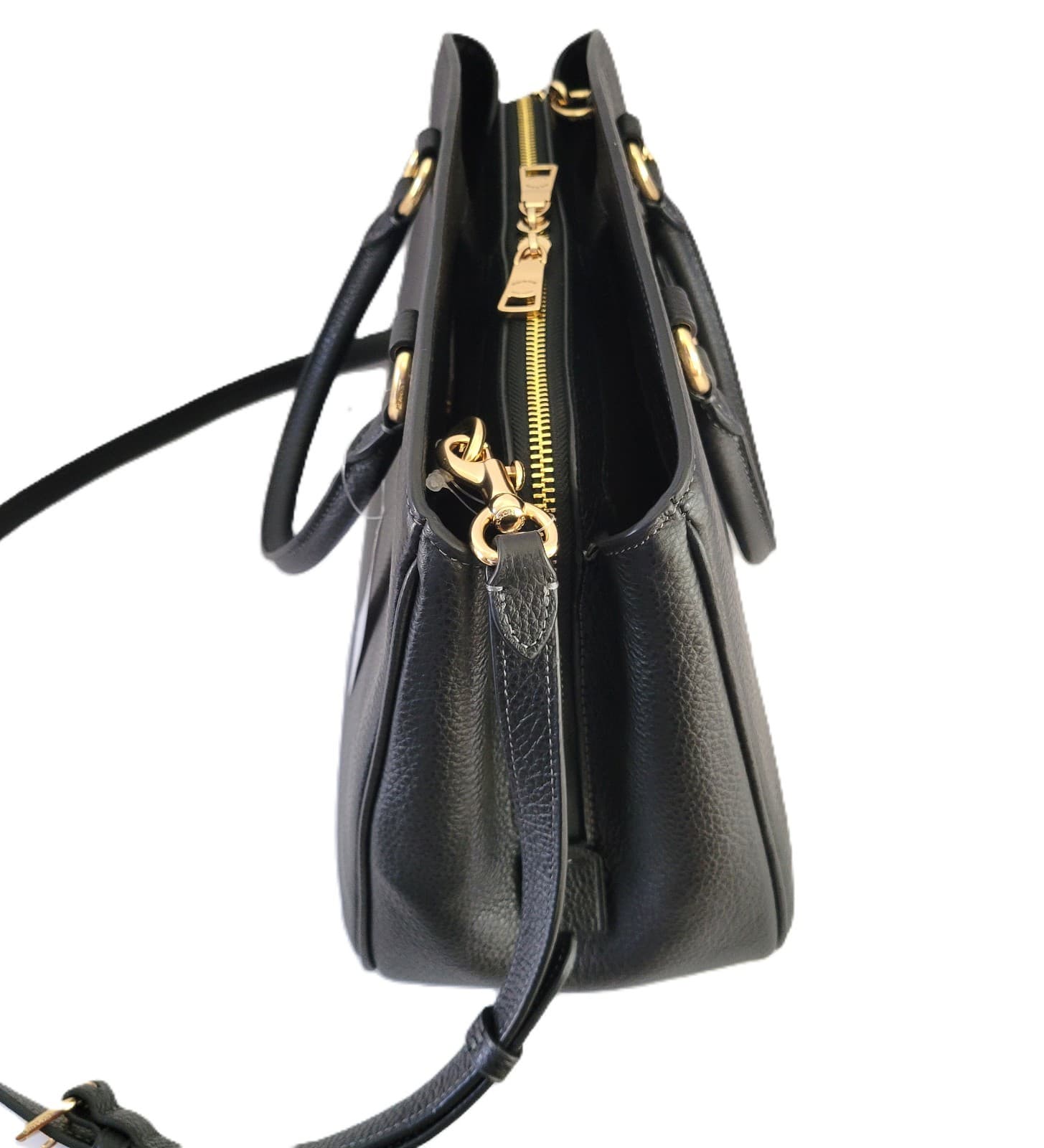 Coach CAL56 Refined Pebbled Leather Savannah Carryall Bag Handbag Black thumbnail 5