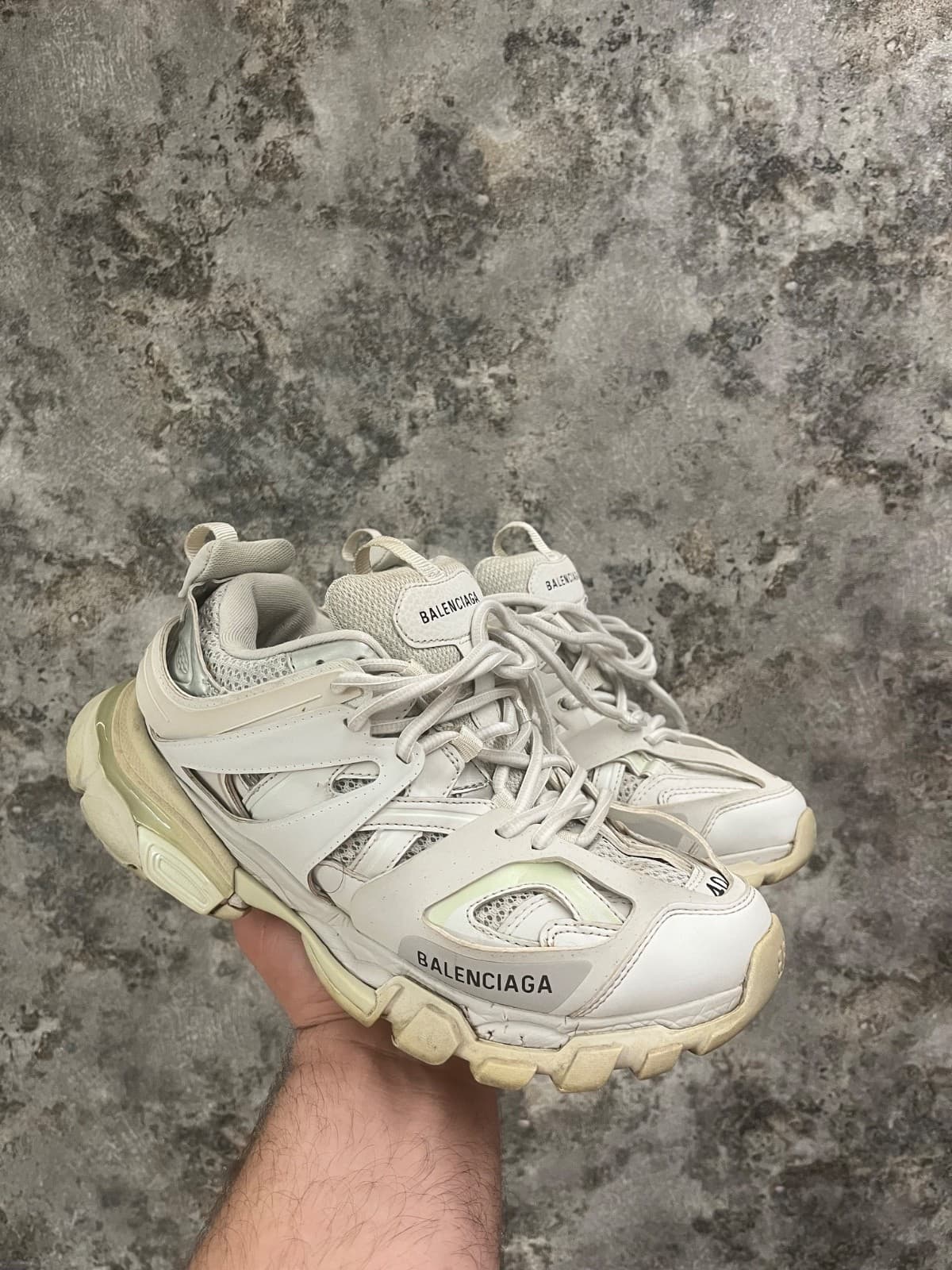 Balenciaga Track Trainer White Sneakers Size US7