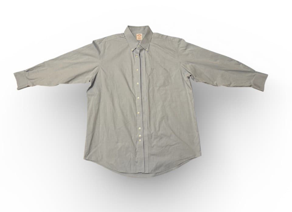 Brooks Brothers Madison Mens 16.5 Button Down Shirt Light Blue Long Sleeve