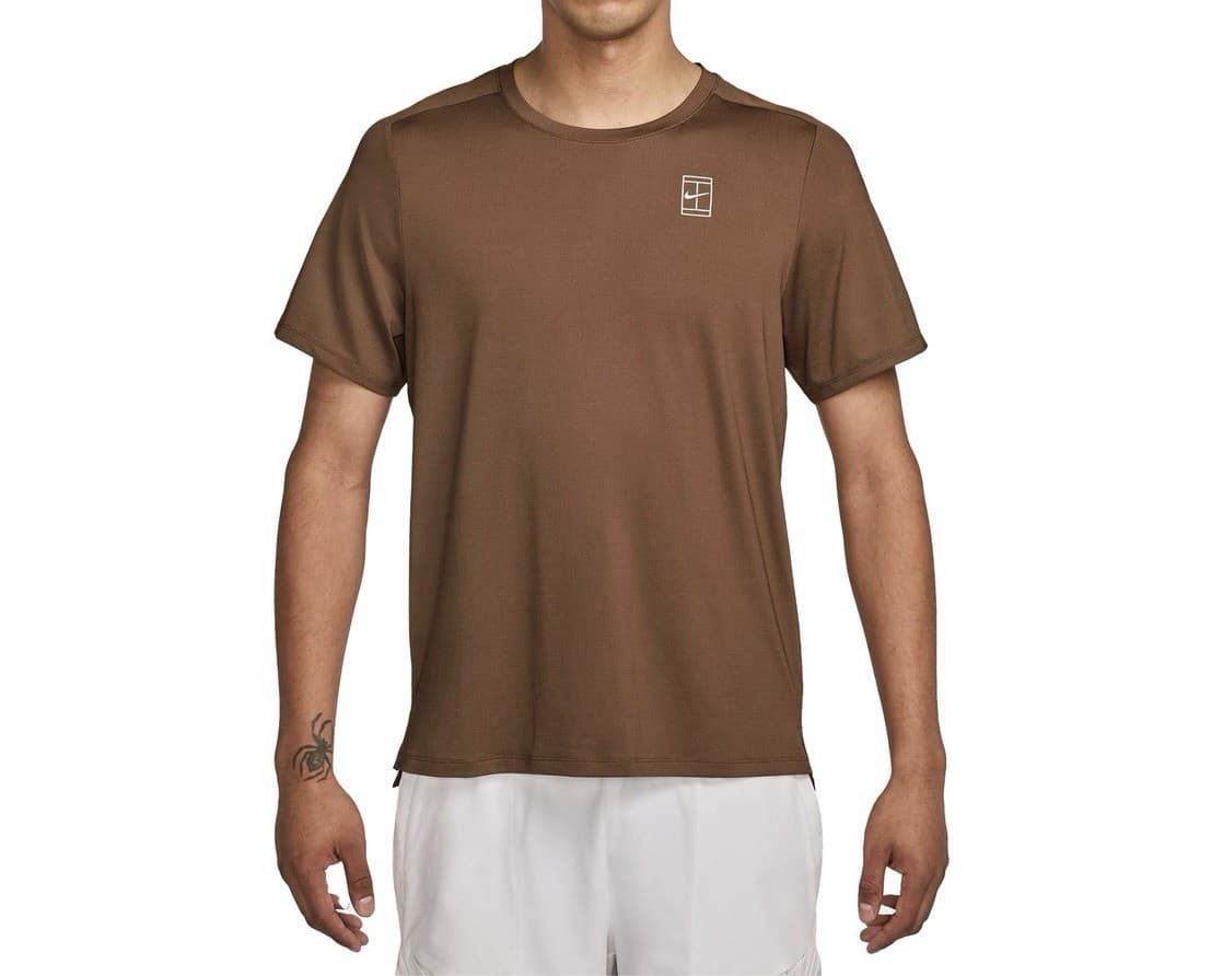 NWT Nike Court Advantage Dri-FIT Tennis Tee Men’s XL Brown Slim Fit FZ6910-281