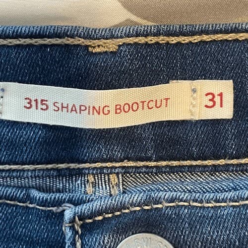 Levi's 315 Booty Shaping Bootcut Jeans Blue Dark Wash High Rise Stretch 31 thumbnail 7