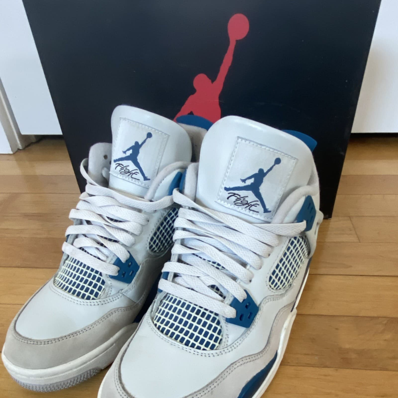 Jordan Air Jordan 4 Retro GS Off White Military Blue Boys 7Y Sneakers
