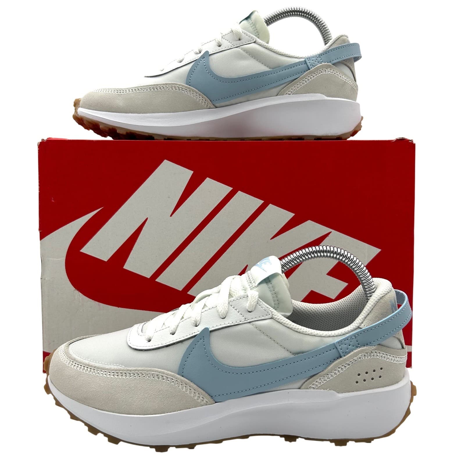 Nike Waffle Debut Shoes Womens 8.5 Platinum Tint Armory Blue Sneakers DH9523-008