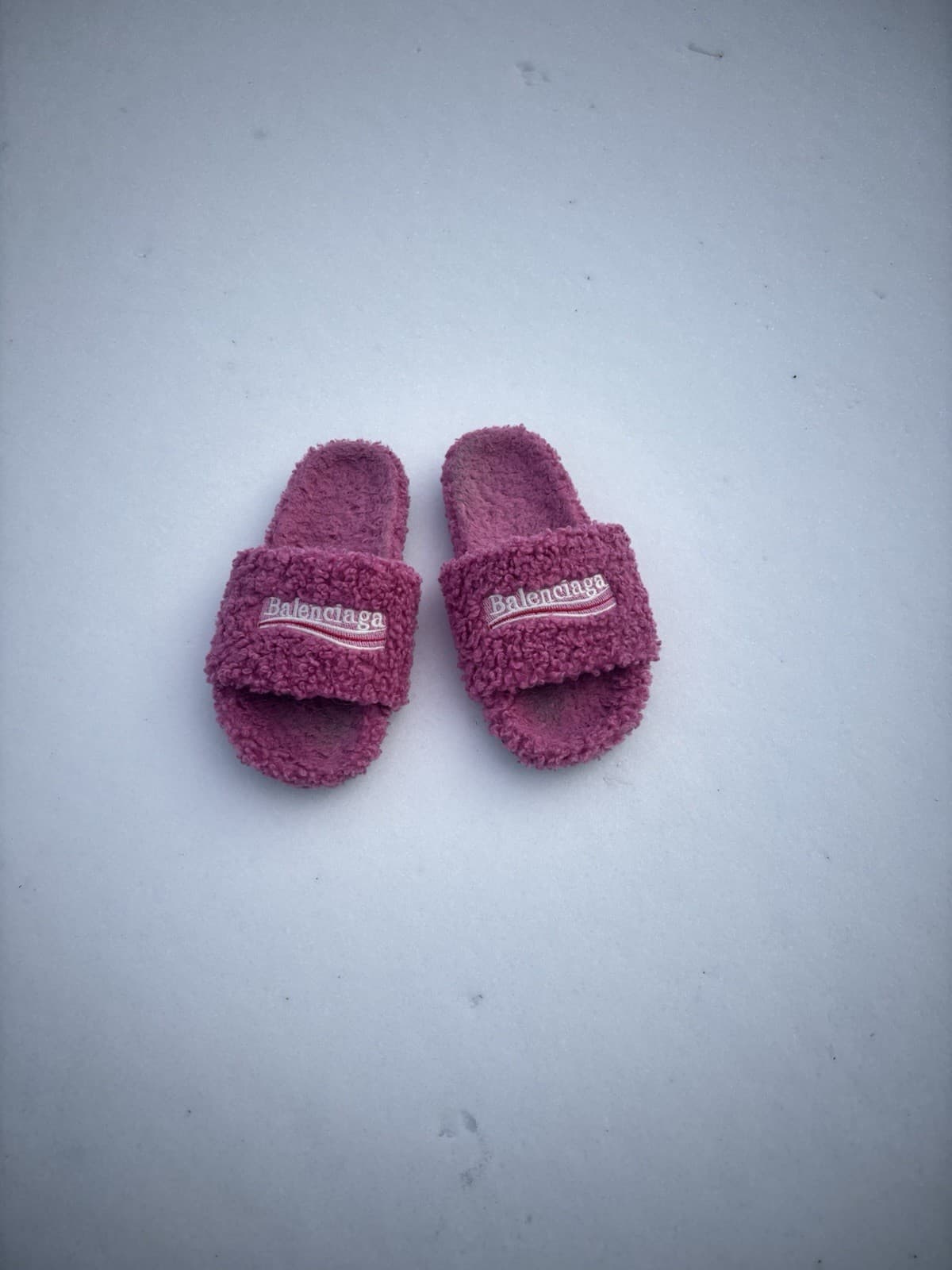 Balenciaga Pink Fur Slides Size 9.5-10/Eu 43