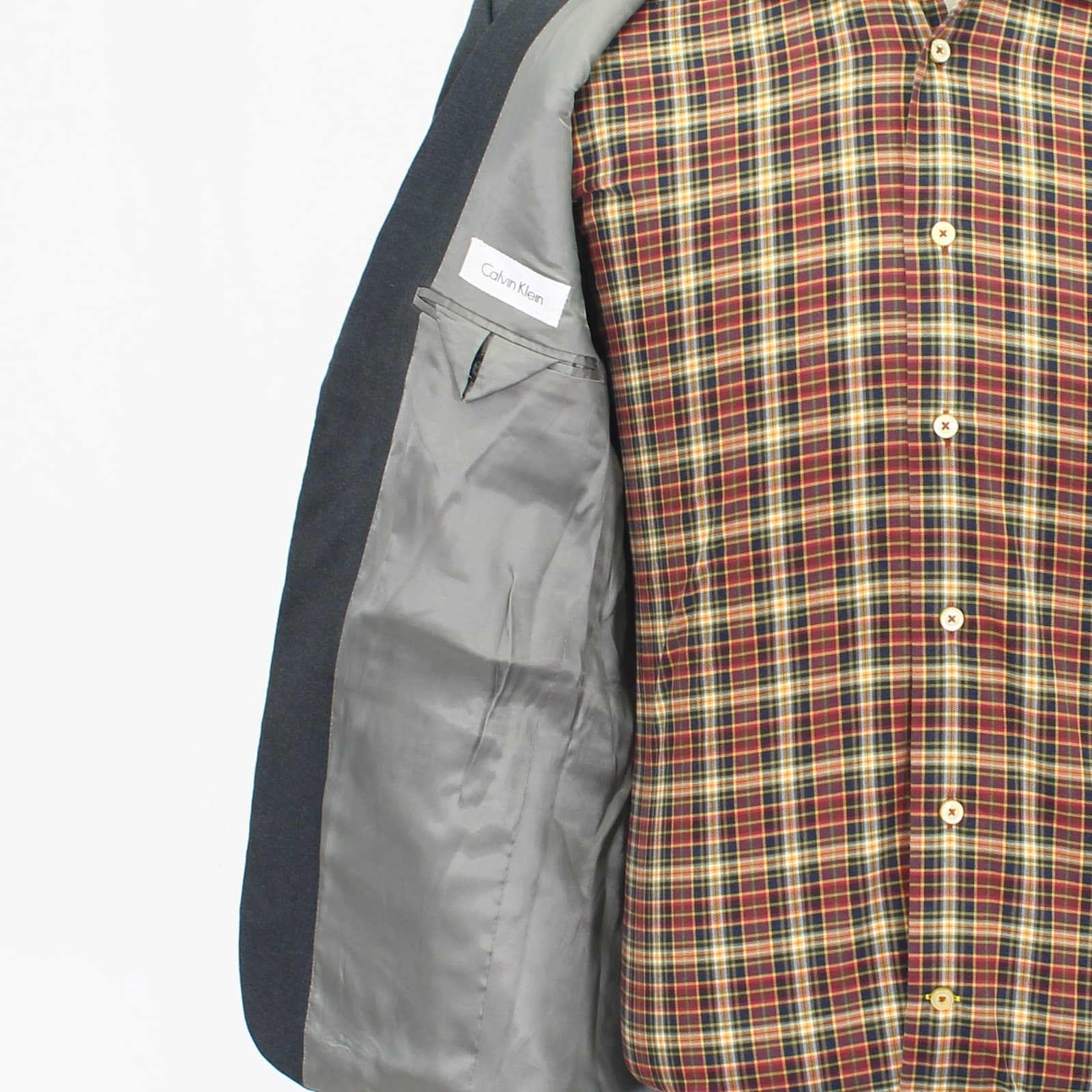 Calvin Klein 36S Gray Sport Coat Blazer Jacket Solid 2-Button Wool thumbnail 9