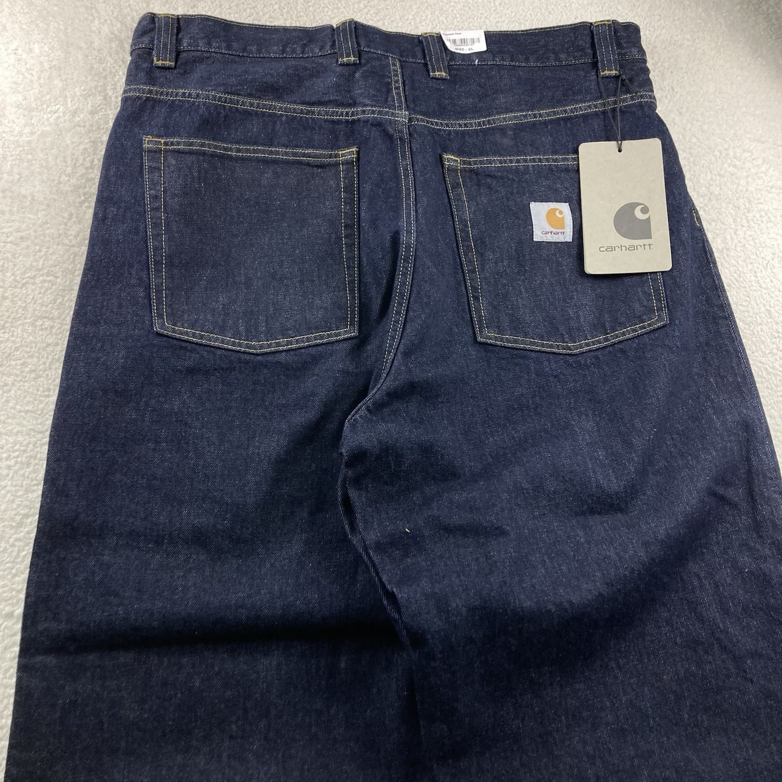 Carhartt WIP Work In Progress Brandon Jeans Men XL Dark Blue Indigo Baggy Denim