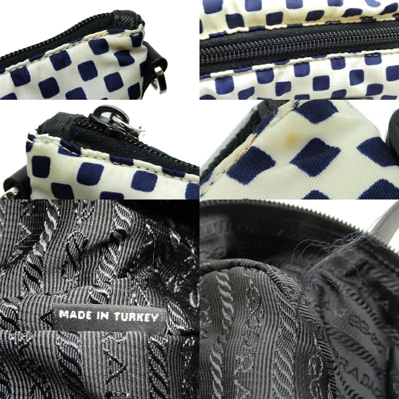 Prada 2Way Tote Nylon White Black Shoulder Bag Vintage Authentic thumbnail 8