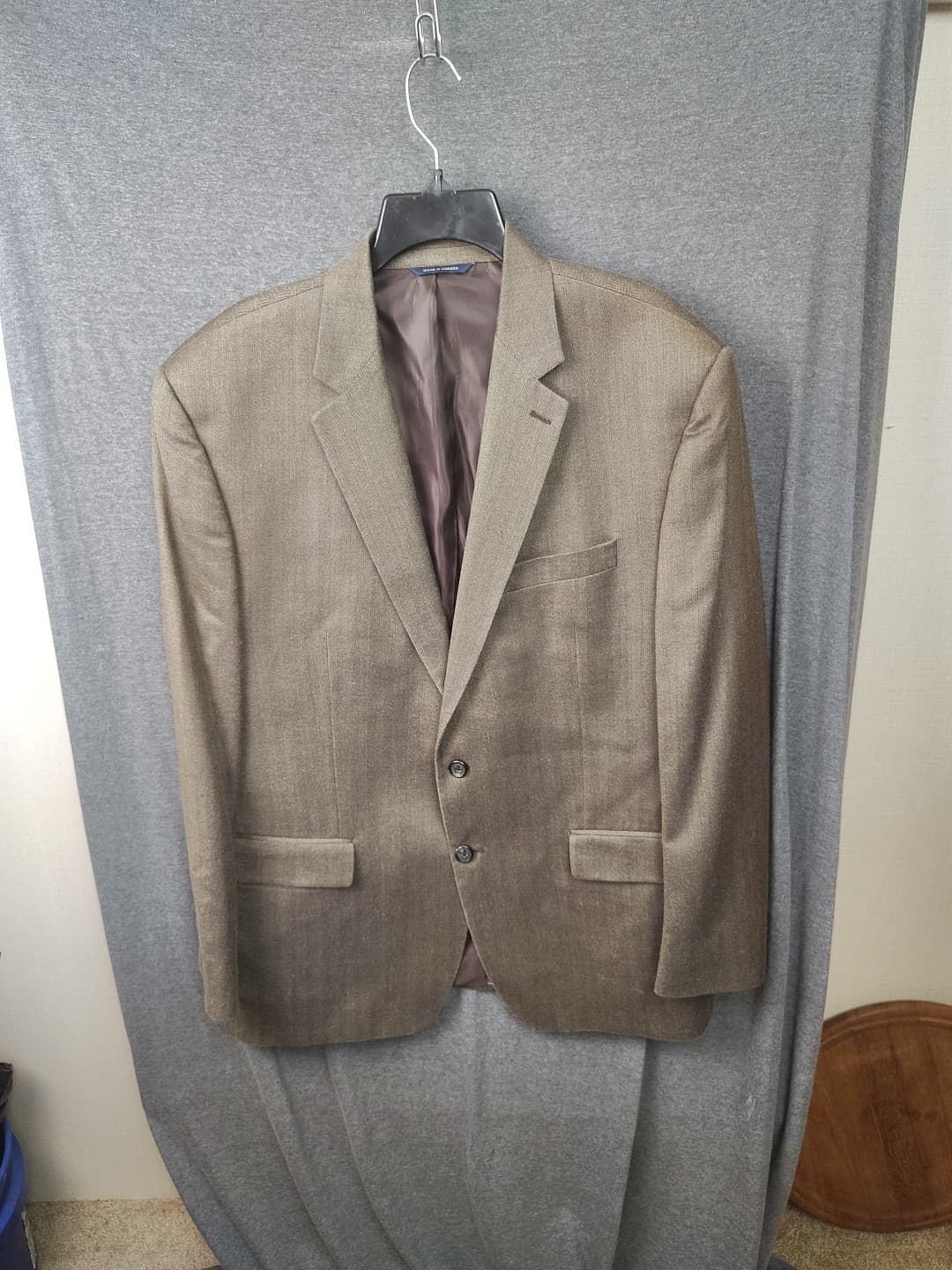 Ralph Ralph Lauren  46 R Brown Fine Silk Wool Herringbone Suit Blazer Sport Coat thumbnail 2