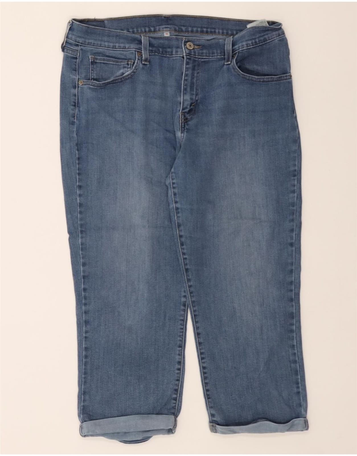 LEVI'S Womens Capri Jeans W32 L21 Blue Cotton DD45