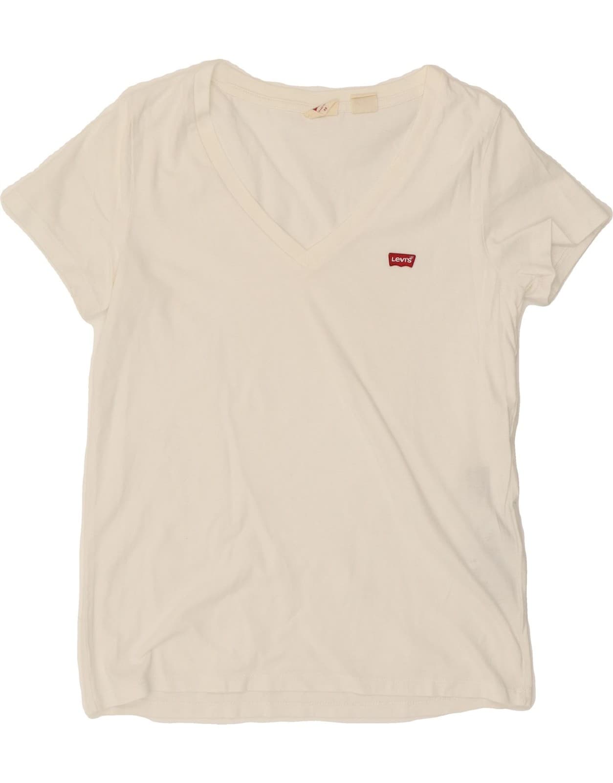 LEVI'S Womens T-Shirt Top UK 6 XS White Cotton DD18
