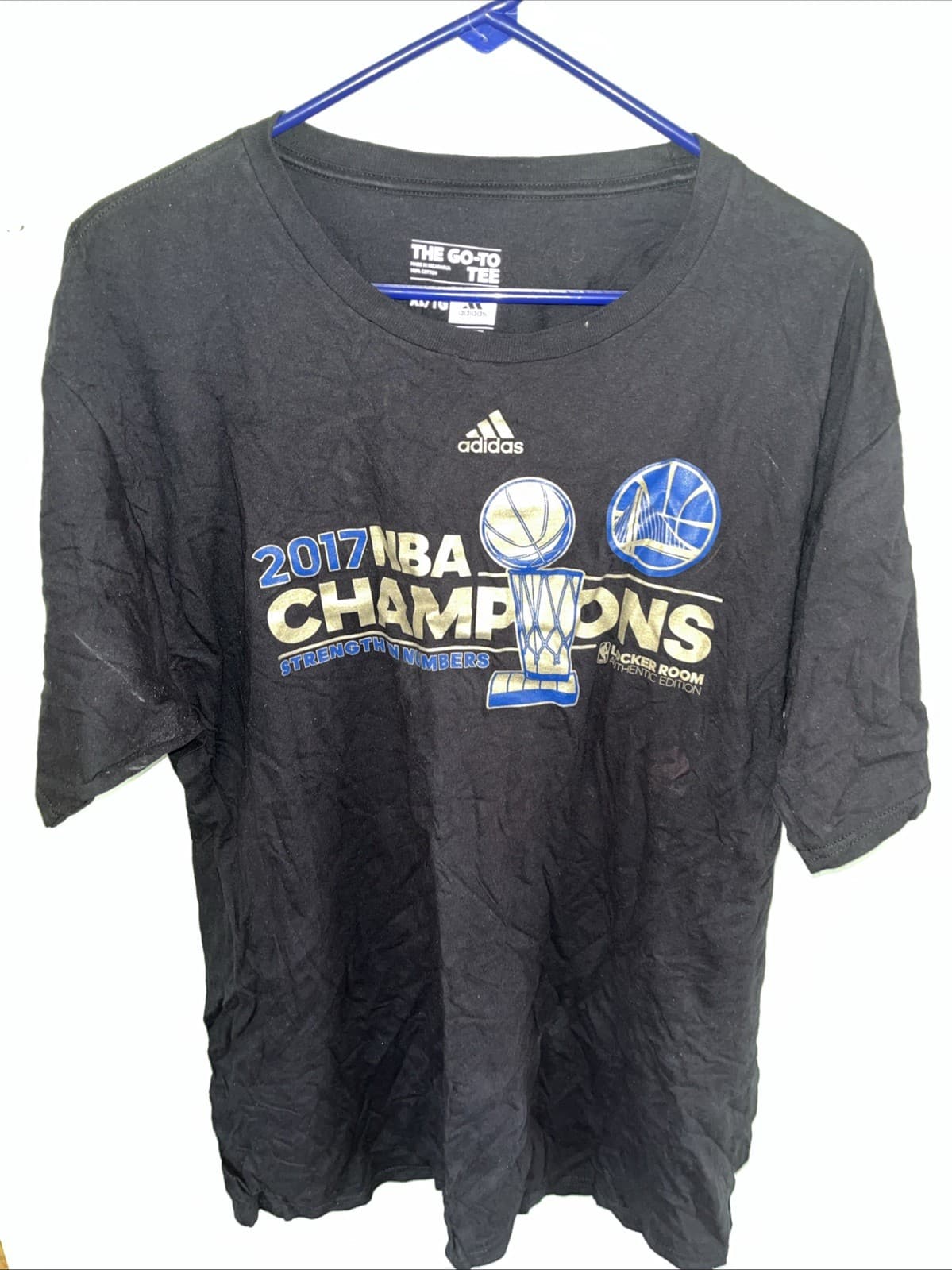 Adidas XL 2017 NBA CHAMPIONSHIP SHIRT!! Locker Room Authentic Edition