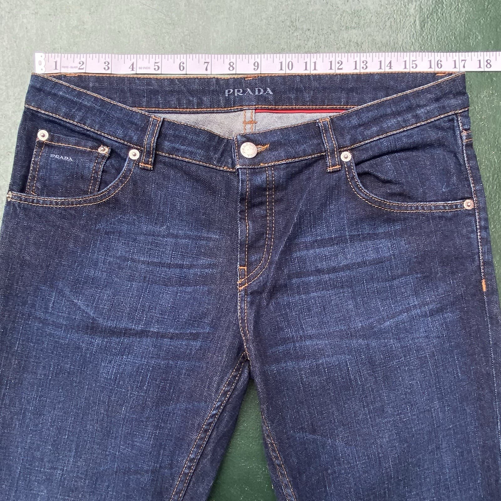 Vintage Prada Jeans Women’s Size 30 Straight Pedal Pusher Calf Zip Cropped Italy thumbnail 2