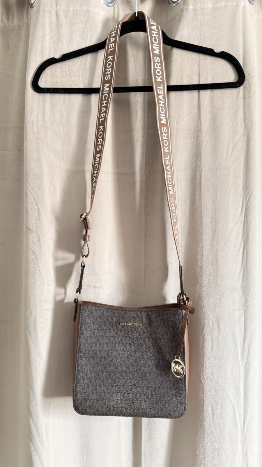 NWOT-Michael Kors Jet Set Travel Small Shoulder Messenger Bag MK Brown thumbnail 9