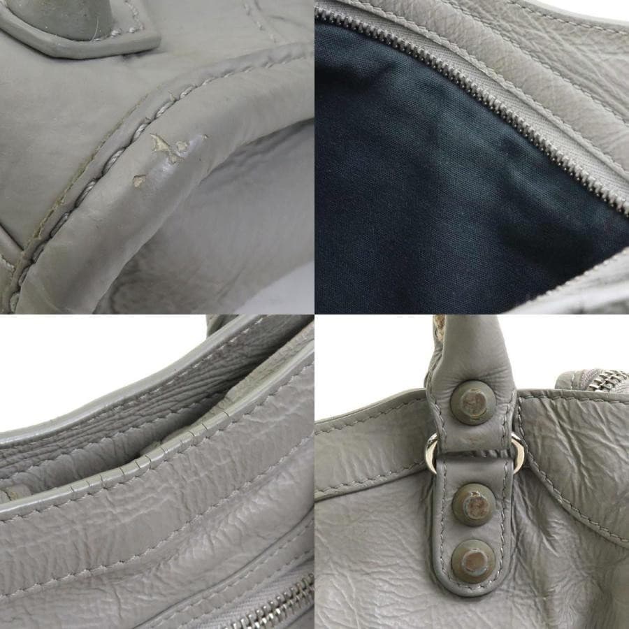 Balenciaga Light Grey Classic Mini City Leather Shoulder Bag Auth From Japan RIN thumbnail 13