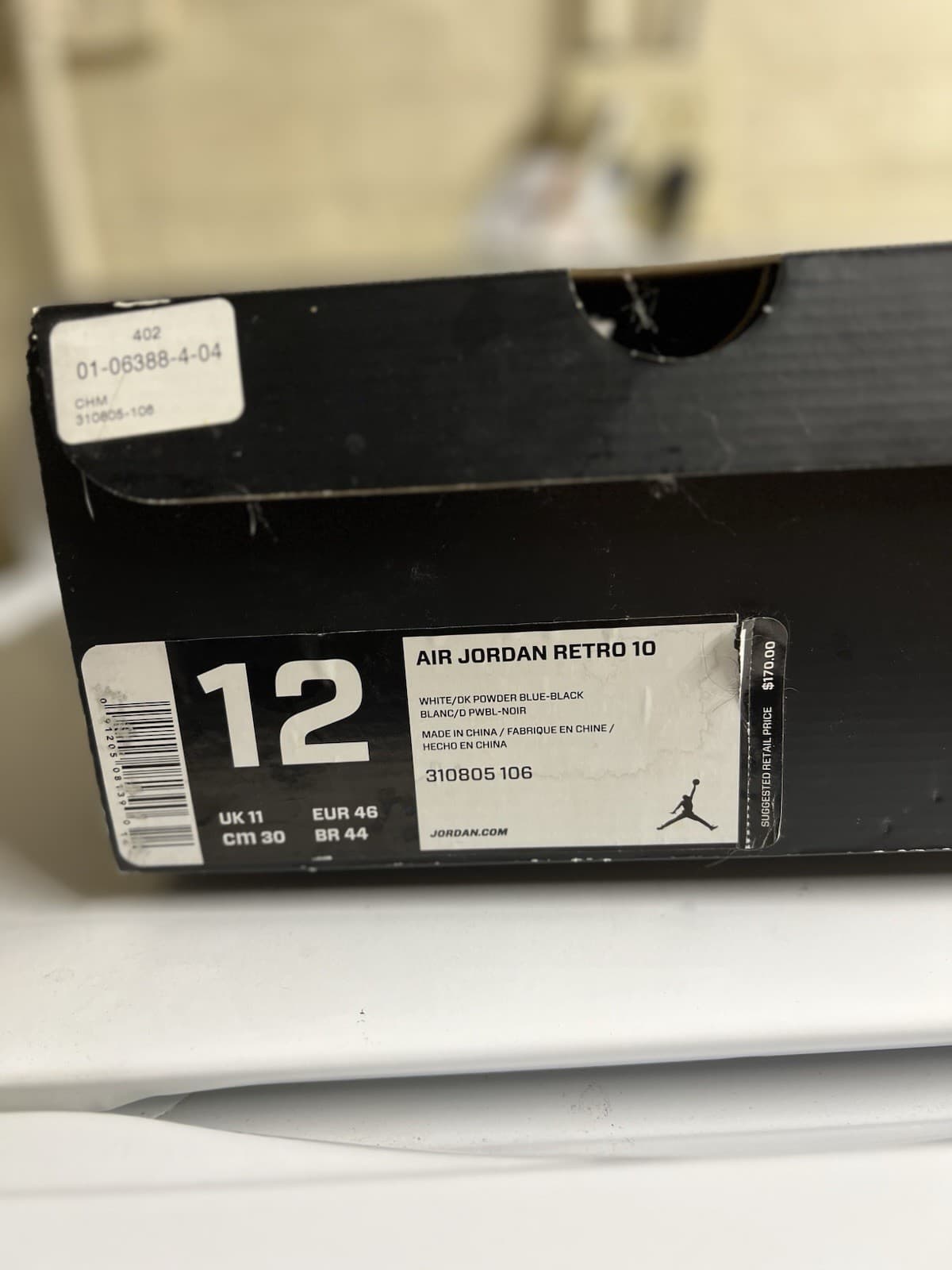 Jordan 10 Retro Powder Blue 2014 White Black Men’s With Original Box, Size 12 thumbnail 13