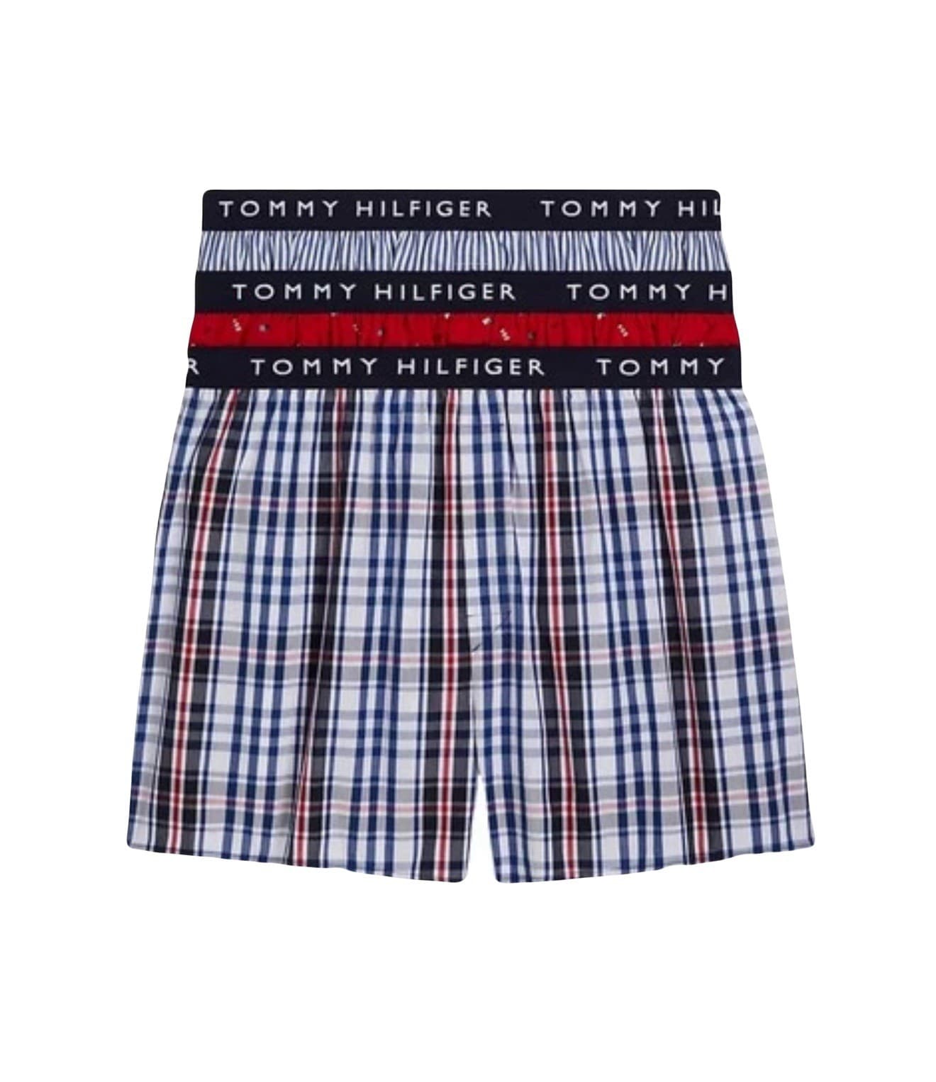 NWT. Tommy Hilfiger. 3 Pack. Classic Woven Boxer. Multi Striped . MRSP. $42.50