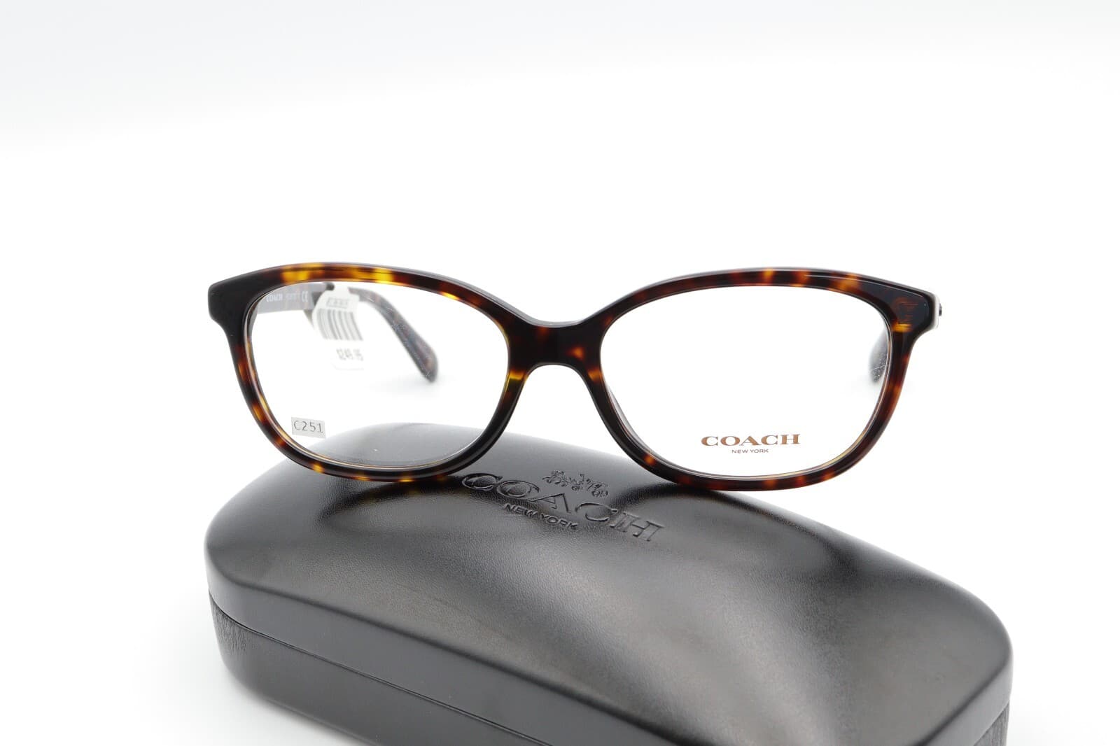 COACH HC 6173 5120 Dark Tortoise 54-16-140 Eyeglass Frames w/Coach Case C251