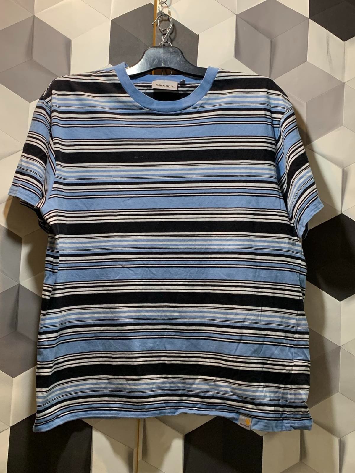 Carhartt WIP Lafferty T-shirt Piscine Stripe ,L.