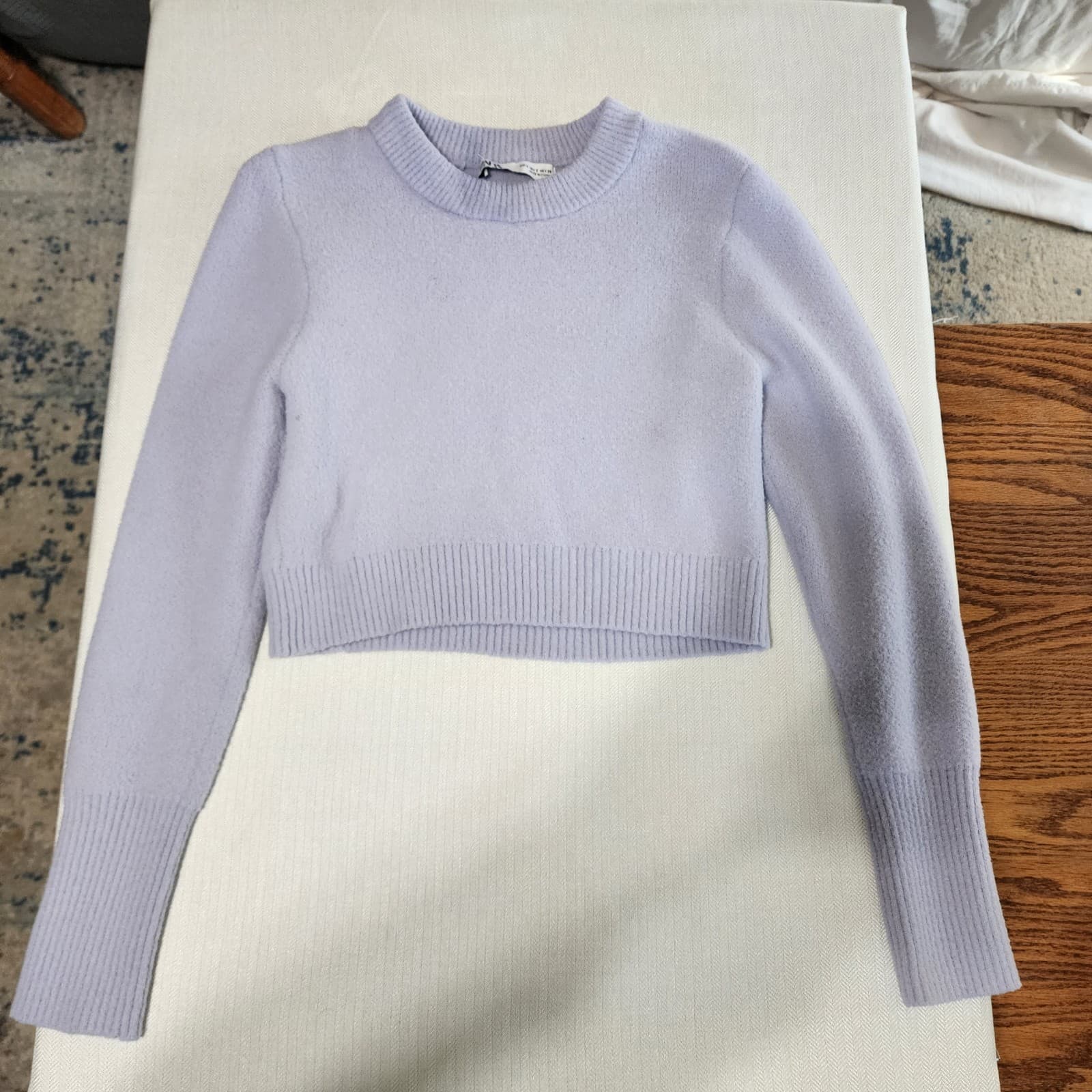 WOMENSLight Purple Zara Sweater Super Soft Cozy Cropped Pullover Size S Lavender
