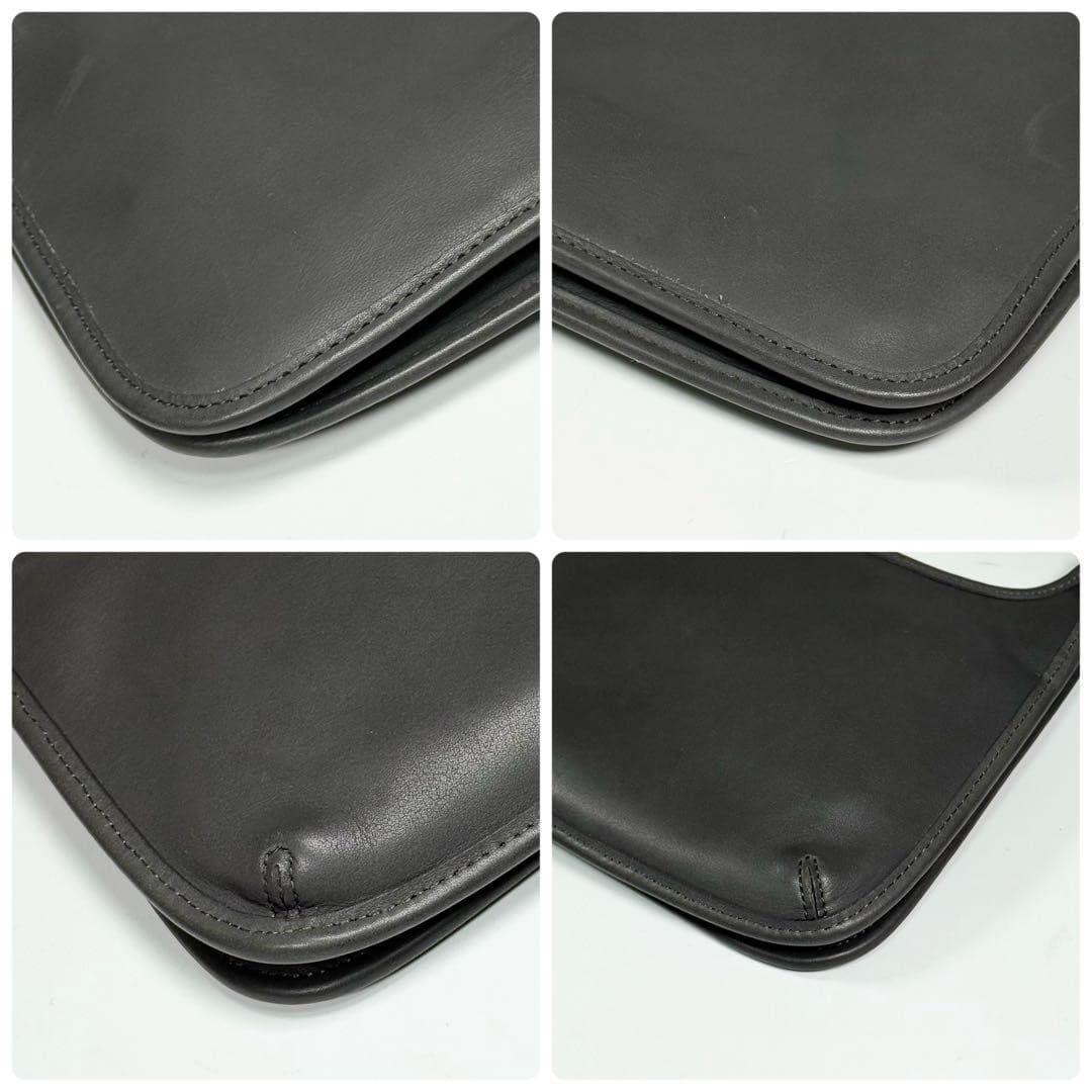 COACH 9142 Vintage Shoulder Bag Flaplock Leather Black Silver Hardware Japan thumbnail 6