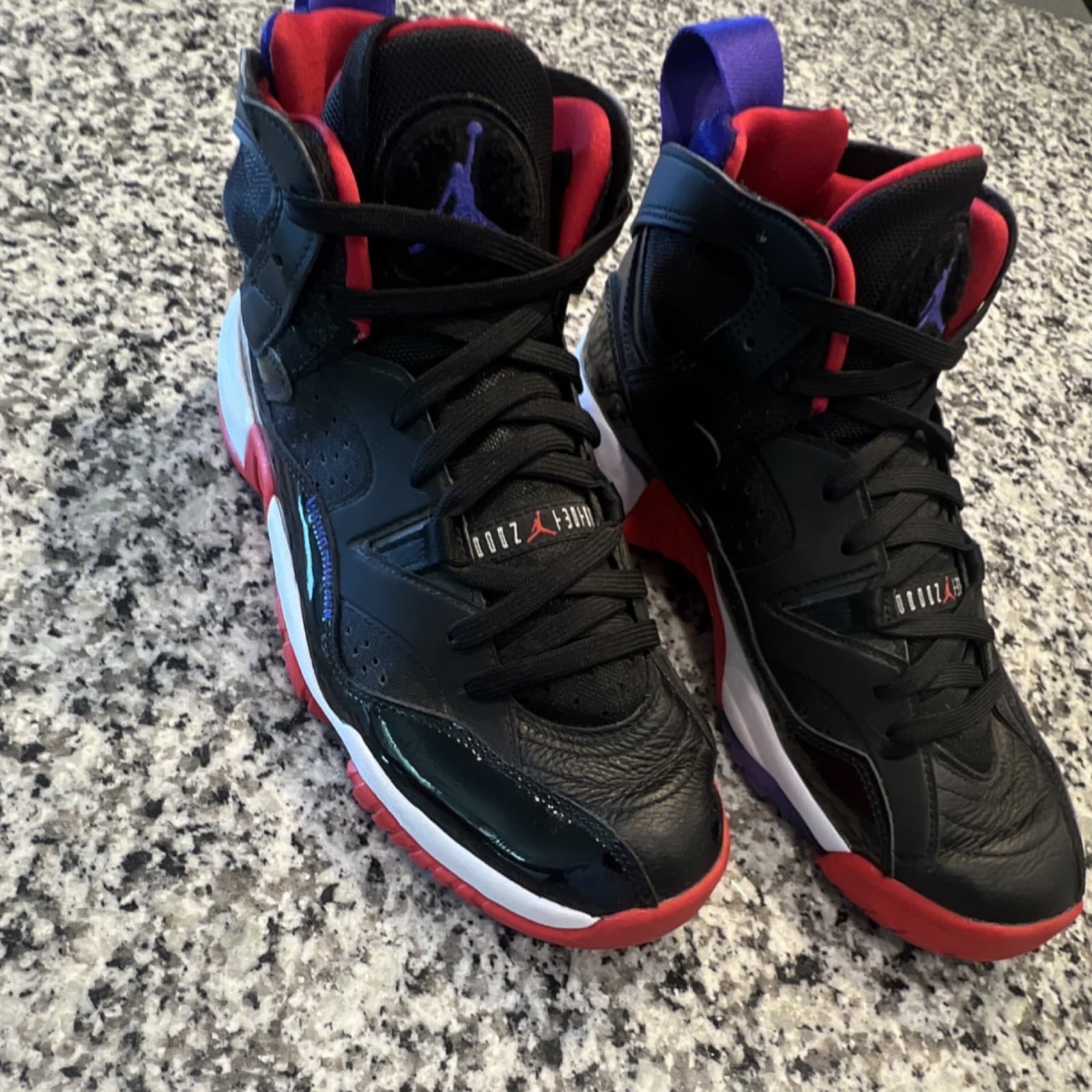 Jordan Jumpman Two Trey Bred High Top Black Red White Purple DO1925-001 Sneakers