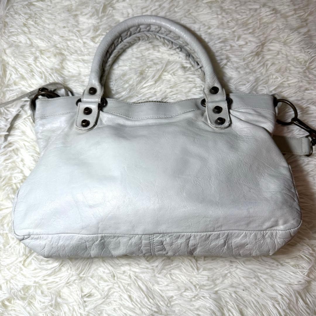 Balenciaga Shoulder Bag White Gray Auth From Japan RA thumbnail 22