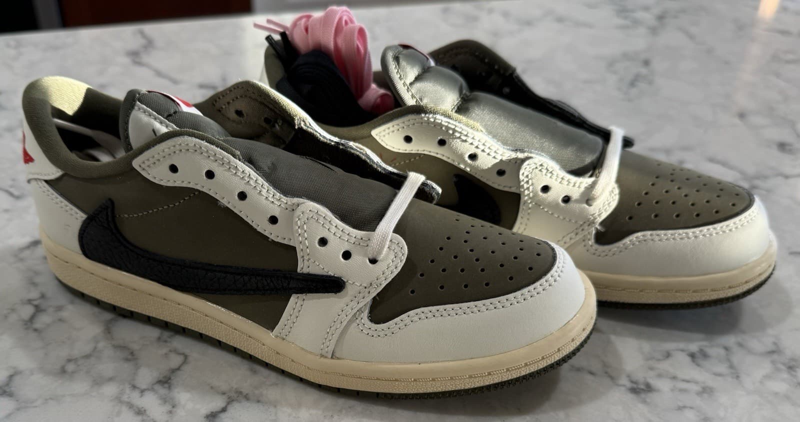 Jordan 1 low OG (PS) Travis Scott Shoes For Kids 2.5y DO5442 200 Medium Olive