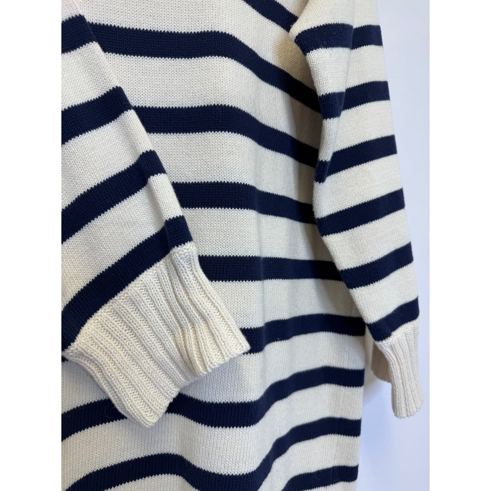 Denim & Supply Ralph Lauren Striped Cotton Sweater Dress Navy Cream Large 50279 thumbnail 4